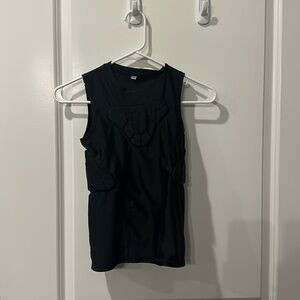Padded baseball undershirt, black, youth small.